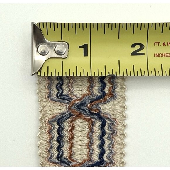 JACQUARD RIBBON TRIM Blue & Copper Sold in 3 yard (108") lengths - Picture 2 of 3